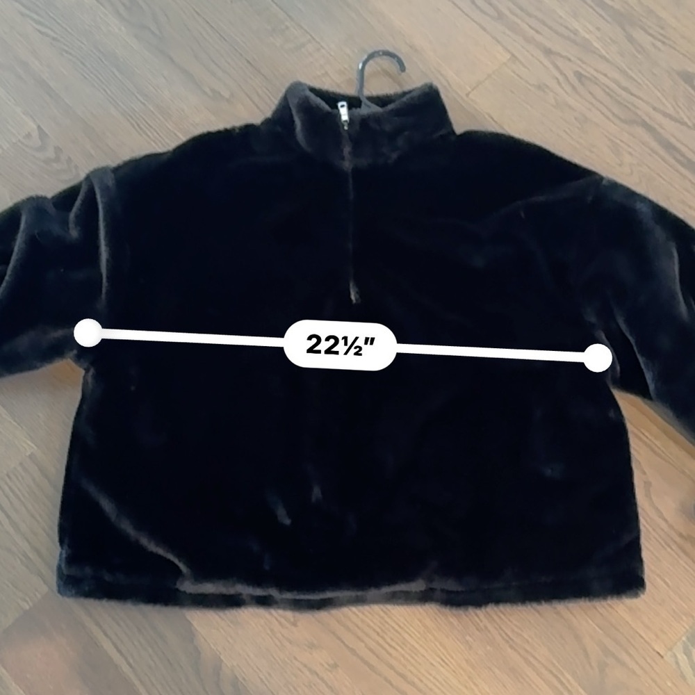 A New Day faux fur quarter zip, black Medium M soft y2k I - Picture 7 of 7